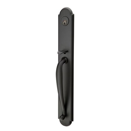 Emtek Flat Black Handleset, 4304MUS19RH 4304MUS19RH